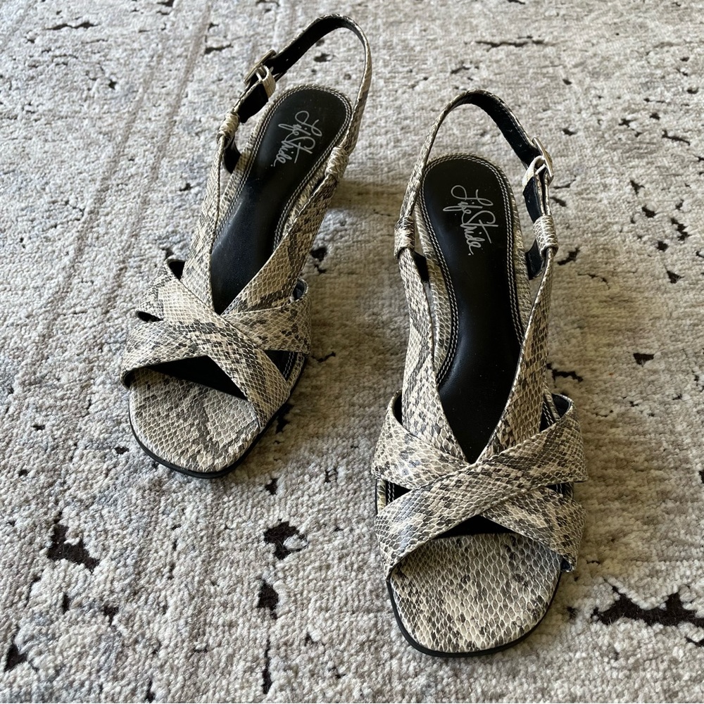 Snake Skin Print Heels